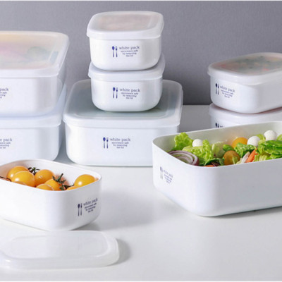 Bộ 09 hộp thực phẩm có nắp đậy an toàn White Pack hàng Made in Japan