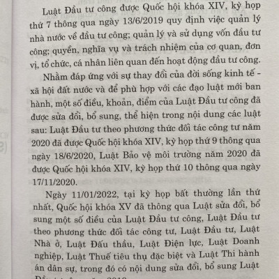 Luật Đầu Tư Công ( Hiện Hành )  ( Sửa đổi, Bổ sung năm 2020, 2022)