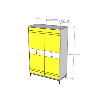 [Happy Home Furniture] TAKO, Tủ quần áo 2 cánh lùa - chân sắt , 120cm x 54cm x 180cm ( DxRxC), TCL_035