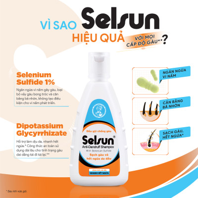 Dầu gội Selsun chống gàu, sạch gàu & hết ngứa da đầu Selsun Anti-Dandruff Shampoo 100ml