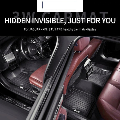 Thảm lót sàn xe ô tô JAGUAR F - PACE 2014- đến nay Nhãn hiệu Macsim 3W chất liệu nhựa TPE đúc khuôn cao cấp - màu đen
