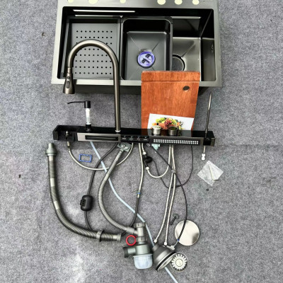 CHẬU RỬA BÁT EUROVINTO CAO CẤP INOX 2 HỐ VUÔNG MÃ 7545-AWFB
