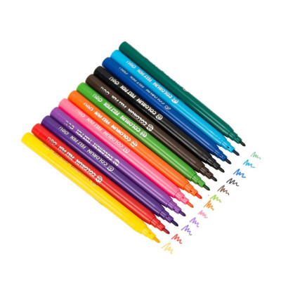Bút màu lông 1.0mm Deli, 12 màu/18 màu/24 màu/hộp - fiber pen - EC10003/EC10013/EC10023 .