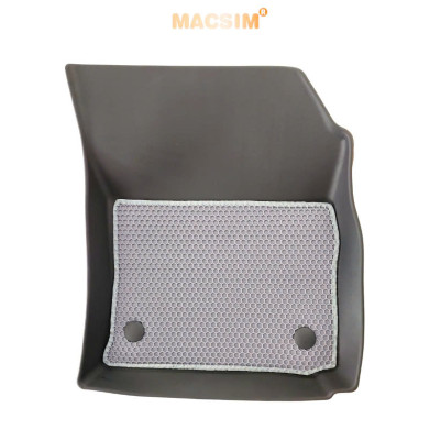 Thảm sd3 dạng lưới lục giác 2 lớp Mitsubishi Attrage (màu ghi) bề mặt cao su siêu sạch nhãn hiệu Macsim