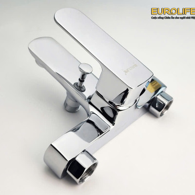 Bộ vòi sen nóng lạnh Đồng mạ Chrome Eurolife EL-8001 (Trắng bạc)