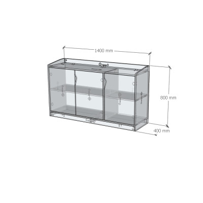 [Happy Home Furniture] WINNI, Tủ lưu trữ 3 cánh mở, 140cm x 40cm x 80cm ( DxRxC), TCM_151