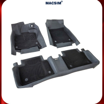 Thảm lót sàn ô tô 2 lớp cao cấp dành cho xe Honda Civic 2016-2021 (sd) nhãn hiệu Macsim chất liệu TPE màu đen