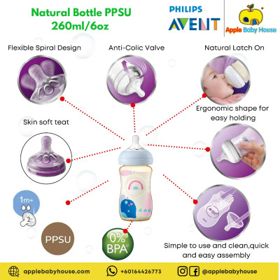 Bình sữa nhựa PPSU Philips Avent mô phỏng tự nhiên đơn nguyên hộp 125-260-330ml, được đổi ty
