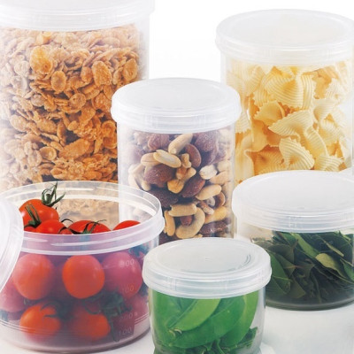 Hộp thực phẩm nắp vặn cao cấp 1L, 1.8L Sanada Nhật Bản dáng tròn chịu nhiệt tốt dùng lò vi sóng đông lạnh