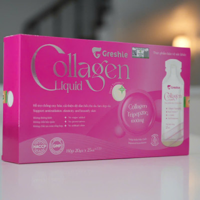 Nước uống đẹp da Greshie Collagen Liquid hộp 20 gói x25ml