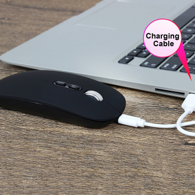 Chuột không dây HXSJ M103B wireless Bluetooth tự sạc pin siêu mỏng không gây tiếng ồn chuyên dùng cho Máy tính, pc, Laptop, Tivi  - Hàng chính hãng