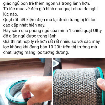 Máy Lọc Không Khí ULTTY SKJ-CR021 Dạng Quạt, Chế Độ Làm Mát 9 Cấp, Bộ Lọc HEPA H13 Loại Bỏ 99,97% Bụi Mịn, Vi Khuẩn, Virut - Màu Đen - Hàng Chính Hãng