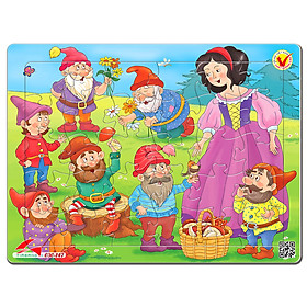 Xếp hình Tia Sáng Bạch tuyết & 7 chú lùn (30 Mảnh Ghép) - Tặng kèm tranh tô màu cho bé