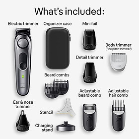 Tông đơ cắt tóc đa năng Braun All-in-One Style Kit Series 7 7420, 11-in-1, 40 cài đặt độ dài Hàng chính hãng