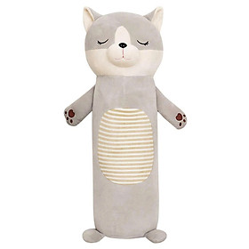 Gối ôm con cáo xám, mèo xám nhắm mắt siêu mềm đáng yêu (65cm) vải miniso mềm mịn êm ái hàng cao cấp