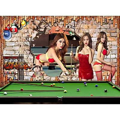TRANH DÁN TƯỜNG TRANG TRÍ TIỆM BIDA BILLARDS 4 (có làm theo kích thước yêu cầu)
