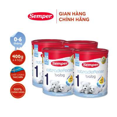 Combo 4 Sữa bột công thức Semper Nutradefense Baby 1 400g/hộp