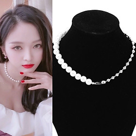 Vòng cổ dây chuyền ngọc trai mix hạt ấn tượng