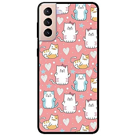 Ốp lưng dành cho Samsung S21 - S21 Plus - S21 Ultra mẫu Họa Tiết Mèo Xanh Vàng