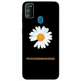 Ốp lưng in cho Samsung M30s Mẫu Cúc To Nền Đen