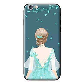 Ốp in cho iPhone 6s Plus Cô Gái Nền Xanh - Hàng chính hãng
