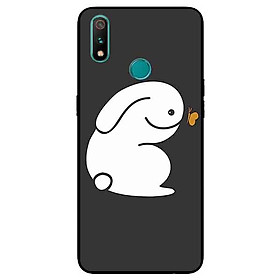 Ốp Lưng in cho Realme 3 Pro Mẫu Thỏ Nền Đen - Hàng Chính Hãng