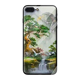 Ốp kính cường lực cho iPhone 8 Plus mẫu cảnh núi 2 - Hàng chính hãng