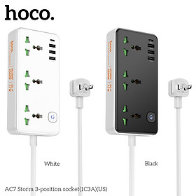 Ổ cắm điện đa năng sạc nhanh PD 17W cổng 1 typeC + 3 cổng USB có 3 lỗ cắm tải 2500W dây dài 1.5m - Hàng chính hãng