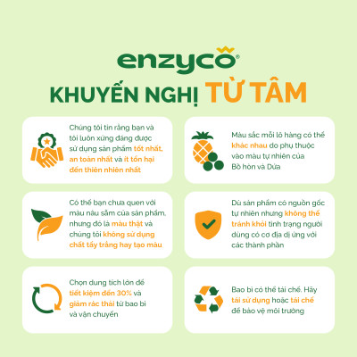 Combo 2 nước rửa chén bát sinh học ENZYCO 465ml - Chiết xuất Bồ hòn và Enzyme Dứa