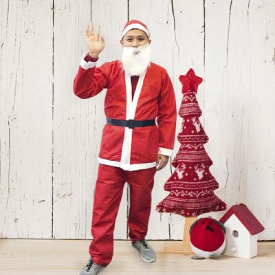 Bộ quần áo ông già Noel 5 món áo Noel ,quànNoel , râu , mũ ,đai thắt/ bộ trang phục hoá trang ông già Noel