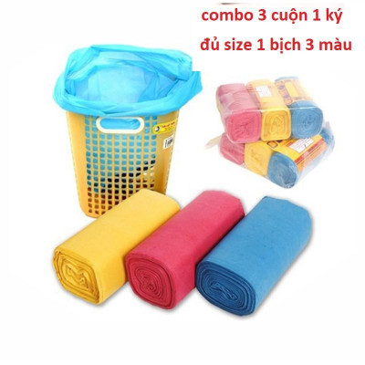  TÚI ĐỰNG RÁC MÀU 1KG 3 CUỘN TỰ HỦY