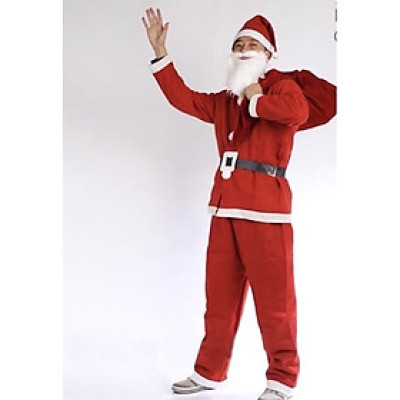 Bộ quần áo ông già Noel 5 món áo Noel ,quànNoel , râu , mũ ,đai thắt/ bộ trang phục hoá trang ông già Noel