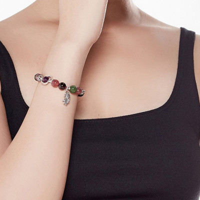 Vòng Tay Đá Đa Sắc Mix Charm Ngọc Quý Gemstones VT45