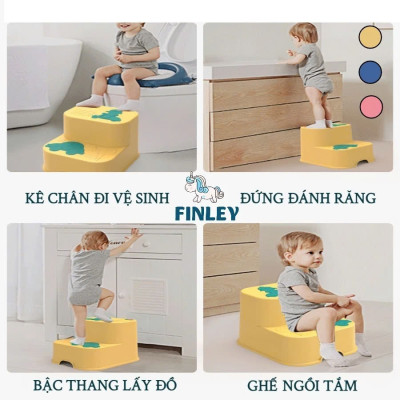 Ghế bậc thang kê chân đi vệ sinh, đánh răng, ghế tắm UNMEI cho bé và người lớn hình sư tử