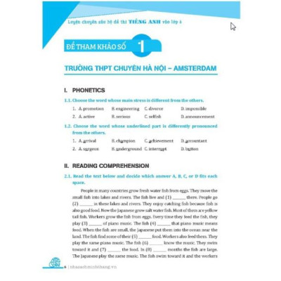 Sách - Luyện chuyên sâu bộ đề thi tiếng anh vào lớp 6