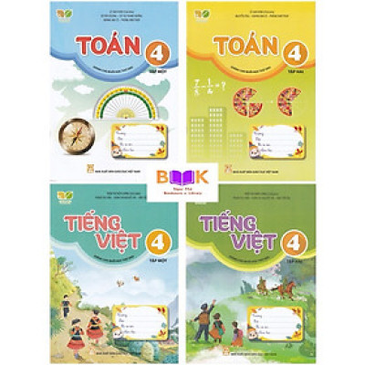 ￼Sách - (Combo 4 cuốn) Toán 4 + Tiếng Việt 4 - Dành Cho Buổi Học Thứ Hai (Kết Nối)