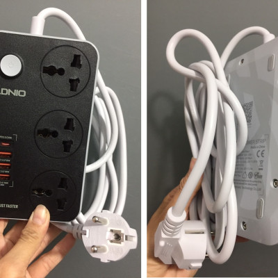 Ổ cắm đa năng 2500W hỗ trợ 3 cổng USB QC18W và PD20W LDNIO SC3412 _ hàng chính hãng