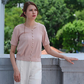 Áo Kiểu Nữ Đẹp Áo Xẻ Tay Thời trang thiết kế Hity TOP127 (Cafe Latte)
