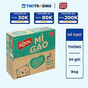 Thùng 24 Gói Mì Cung Đình Kool Mì Gạo Lẩu Tôm Chua Cay Kiểu Thái 84g
