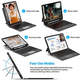 Bao da bàn phím WIWU Mag Touch Keyboard cho IPad Gen 9 / 10 , Pro 11 / 12.9 /13 inch / M1 / M2 , Air 4 / 5 /6 M2 2024 - hàng chính hãng