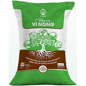 Đất trồng cây Vì Nông bao 20dm, thành phần hữu cơ bổ sung đạm cá, bổ sung nấm Trichoderma, đất sạch trồng cây