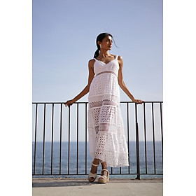 Maxi Trắng Phối Ren Cotton Cao Cấo Luna Llena