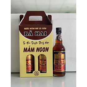 Xách 2 Chai Nước Mắm Nhĩ Cá Cơm Bà Hai MS40 ( 2 x 500ml )
