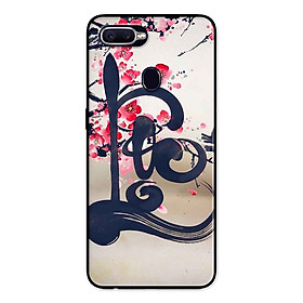 Ốp Lưng in cho Oppo A7 Mẫu Thư Pháp LỘC Nền Anh Đào - Hàng Chính Hãng