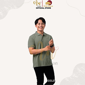 Áo Polo Nam Màu Oliu Cao Cấp 100% Cotton, Thoáng Mát, Kháng Khuẩn - Gold Rhino