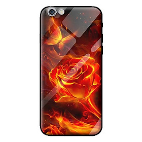 Ốp kính cho Iphone 6s Plus mẫu HOA LỬA 1 - Hàng chính hãng