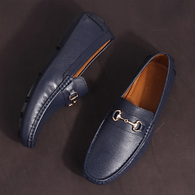 Giày MICHILUX Da Bò Thật Chính Hãng Horse Bit Moccasin CIEHM Màu Xanh Navy