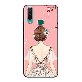 Ốp Lưng in cho Vivo Y17 Mẫu Cô Gái Váy Hồng - Hàng Chính Hãng