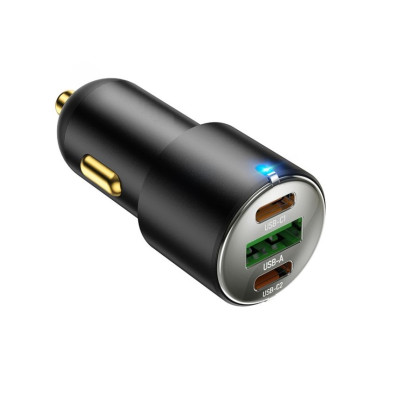 Tẩu sạc nhanh cho ô tô cao cấp 45W với 2 cổng Type C và 1 cổng USB OLAPLE - Hàng nhập khẩu