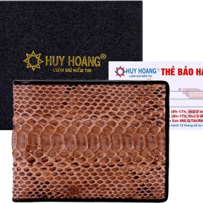 Ví Nam Da Trăn Huy Hoàng HT2309 (12.5 x 10 cm) - Nâu Hồng